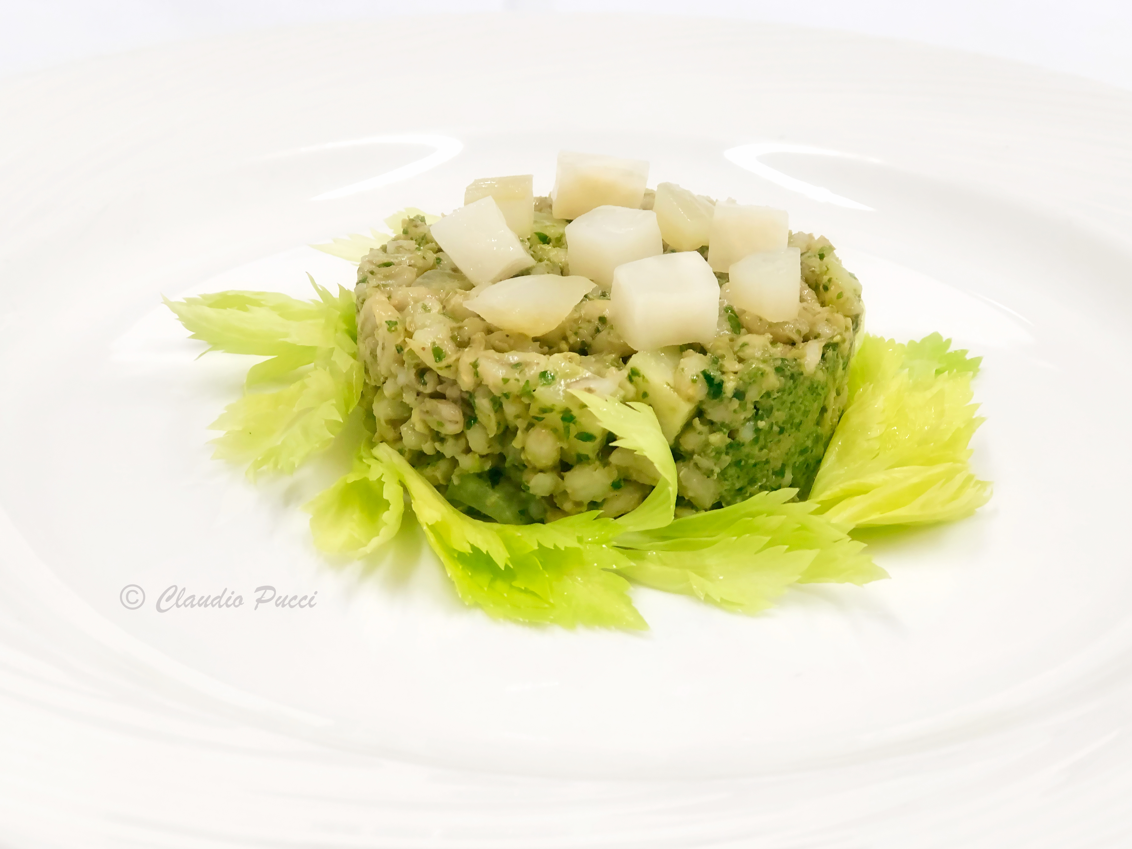 Orzo perlato al pesto di sedano
